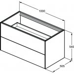 Ideal Standard Conca Szafka pod umywalkę bez blatu 1000x505 Ciemny orzech T4357Y5
