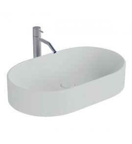 Nic Design Pin Umywalka stawiana na blat 60x37 cm biały połysk 001713.001