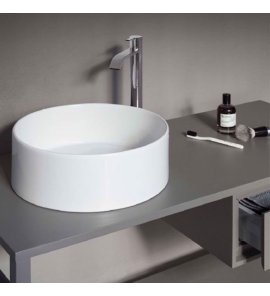 NIC Design Ovvio Umywalka nablatowa Ø45 cm Tondo biały połysk 001449.001