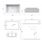 Nic Design Semplice Umywalka nablatowa 60x37 biały połysk 001383.001