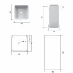Nic Design Semplice Umywalka wolnostojąca 40x40 biały połysk 001373.001