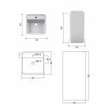 Nic Design Semplice Umywalka wolnostojąca 40x40 biały połysk 001374.001