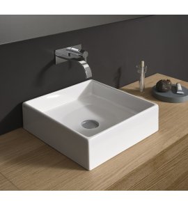 NIC Design Canale Umywalka nablatowa 40x40 biały połysk 001217.001