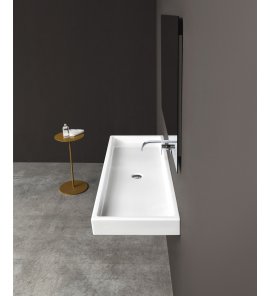 NIC Design Canale Umywalka nablatowa lub ścienna 120x45 biały połysk 001138.001