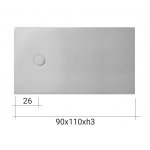 NIC Design Foglio Brodzik wpuszczany 90x110 biały połysk 002562.001
