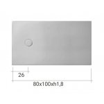 NIC Design Piano Brodzik wpuszczany 80x100 biały połysk 002487.001
