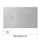 NIC Design Piano Brodzik wpuszczany 90x100 biały połysk 002536.001
