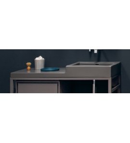 NIC Design Semplice 105 Umywalka ceramiczna z blatem po lewej 105x48 cm Argilla 001381.051