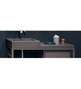 NIC Design Semplice 105 Umywalka ceramiczna z blatem po prawej 105x48 cm Argilla 001382.051