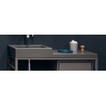 NIC Design Semplice 105 Umywalka ceramiczna z blatem po prawej 105x48 cm Argilla 001382.051