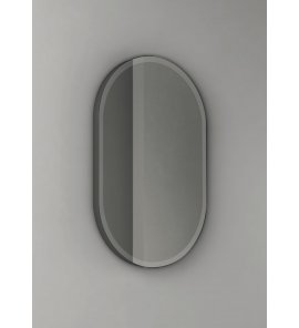 NIC Design Lustro ścienne owalne 80x50 z podświetleniem LED czarny mat 012781.064