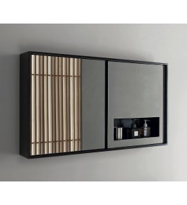 NIC Design Safka ścienna z lustrem 105x50 czarny mat 012791.064