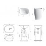NIC Design Milk Umywalka wolnostojąca 58x40 czarny połysk 001290.008