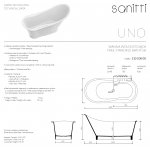Sanitti Uno Wanna wolnostojąca 165x77 biały mat 11010000-BM