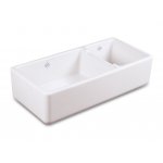 Shaws Edgworth Zlew dwukomorowy z obniżoną ścianką działową 99,7x47 biały SEDG100WH