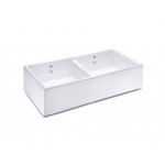 Shaws Shaker Double 900 Zlew dwukomorowy 89,5x46,5 cm Biały SCSH900WH