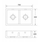 Shaws Shaker Double 800 Zlew dwukomorowy 75,9x46,5 cm Biały SCSH800WH