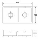 Shaws Shaker Double 900 Zlew dwukomorowy 89,5x46,5 cm Biały SCSH900WH