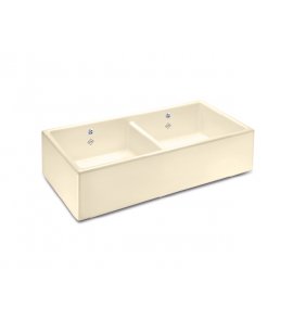 Shaws Shaker Double 900 Zlew dwukomorowy 89,5x46,5 cm Biszkoptowy SCSH900PN
