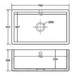 Shaws Shaker Single 800 Zlew jednokomorowy 76,2x45,7 cm Biszkoptowy SCSH108PN