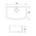 Shaws Waterside 700 Zlew jednokomorowy 76x53 cm Biały SCWT760WH