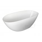 Galatea Design Smooth Wanna wolnostojąca z konglomeratu z syfonem 160x75 cm biały połysk GAQS1 