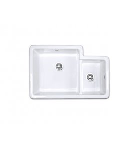 Shaws Brindle 600 Zlew dwukomorowy 54,8x50 cm Biały SCBH595WH