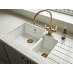 Shaws Brindle 800 Zlew dwukomorowy 76x50 cm Biały SCBH760WH