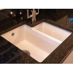 Shaws Brindle 800 Zlew dwukomorowy 76x50 cm Biały SCBH760WH