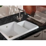 Shaws Brindle 800 Zlew dwukomorowy 76x50 cm Biały SCBH760WH