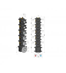 Hotbath Archie Element podtynkowy do baterii termostatycznej podtynkowej z 5 wylotami MHF005