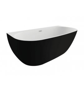 Polimat RISA Wanna wolnostojąca przyścienna 170x80 cm Czarny mat 00443