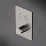 Hotbath Cobber Bateria termostatyczna 2-drożna podtynkowa z przyciskiem element zewnętrzny Brushed Nickel PB009Q.GN