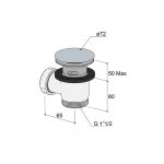 Hotbath Cobber Odpływ wannowa na przycisk Chrome P031.CR