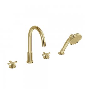  Burlington Riviera Bateria wannowa 4-otworowa na brzeg wanny gold RIV33GOLD