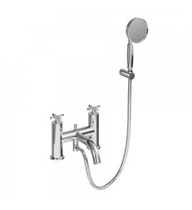 Burlington Riviera Bateria wannowa 2-otworowa ze słuchawką, wężem i uchwytem chrom RIV4CHR