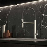      Hotbath Fellow Bateria kuchenna z wyciąganą wylewką dwufunkcyjną Steel Brushed FKM11.IX WYPRZEDAŻ MAGAZYNOWA!!
