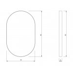 NIC Design Pastille Lustro ścienne 80x50 czarny mat 012777.064