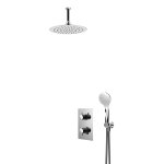 Bruma Lusitano Zestaw prysznicowy podtynkowy z deszczownicą Ø 230 mm z ramieniem sufitowym i słuchawką Chrom 1385603CR