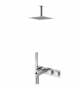 Bruma Adamastor Zestaw wannowo-natryskowy 250 mm podtynkowy z ramieniem sufitowym i wylewką Chrom 1853412CR