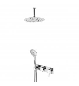 Bruma Lusitano Zestaw natryskowy 250 mm Podtynkowy z ramieniem sufitowym i słuchawką Chrom 1075802CR