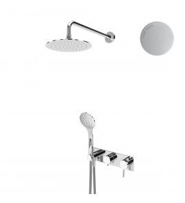 Bruma Lusitano Zestaw natryskowy 250 mm Podtynkowy z ramieniem ściennym i słuchawką Pure white 1075702PW