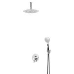 Bruma Lusitano Zestaw natryskowy Ø 230 mm Podtynkowy z ramieniem sufitowym i słuchawką Chrom 1075603CR