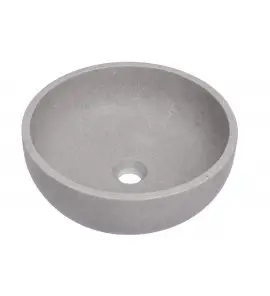 Alanad Apo Umywalka kamienna okrągła nablatowa Ø 380 mm szary marmur KUN-006SZ