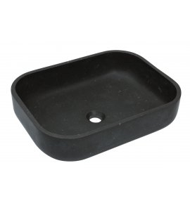 Alanad Galeras Umywalka kamienna prostokątna nablatowa 510x395 mm czarny granit KUN-005CZ