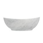 Alanad Kelud Umywalka kamienna owalna nablatowa 410x330 mm biały marmur KUN-001BI