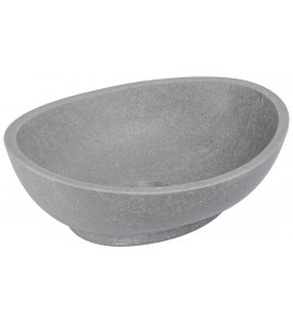 Alanad Kelud Umywalka kamienna owalna nablatowa 410x330 mm szary marmur KUN-001SZ PROMOCJA!!