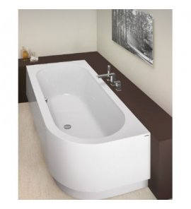 Hoesch Happy D. Wanna narożna lewa z obudową 180x80 cm biały 6485.010 