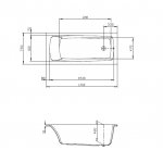Hoesch Largo Wanna do zabudowy 170x75 cm biały 3707.010
