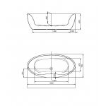 Hoesch Cabo Wanna wolnostojąca typu monoblock z obudową 185x90 cm mm biały 6610.010